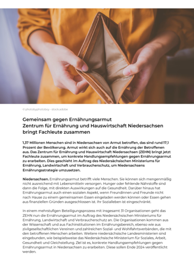 PM - Gemeinsam gegen Ernährungsarmut