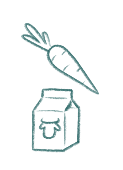 Illustration Gemüse, Milch - © GfG / Gruppe für Gestaltung Illustration Gemüse, Milch